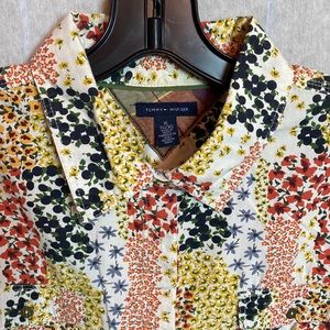 TOMMY HILFIGER L/S EUC Floral AWESOME Button-Down Blouse Shirt Size XL